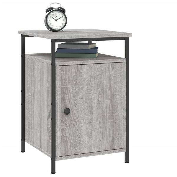 vidaXL Mesita de noche madera contrachapada gris Sonoma 40x42x60 cm