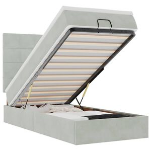 vidaXL Estructura cama otomana colchones gris claro 80x200cm