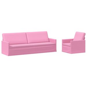 vidaXL Juego de Sof&aacute; 2 pcs Rosa Tela
