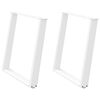 vidaXL Patas para mesa de comedor en forma de U (2 unidades), color blanco, 70 x (72-73) cm, acero