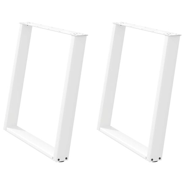 vidaXL Patas para mesa de comedor en forma de U (2 unidades), color blanco, 70 x (72-73) cm, acero