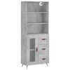 vidaXL Aparador alto madera contrachapada gris hormig&oacute;n 69,5x34x180 cm