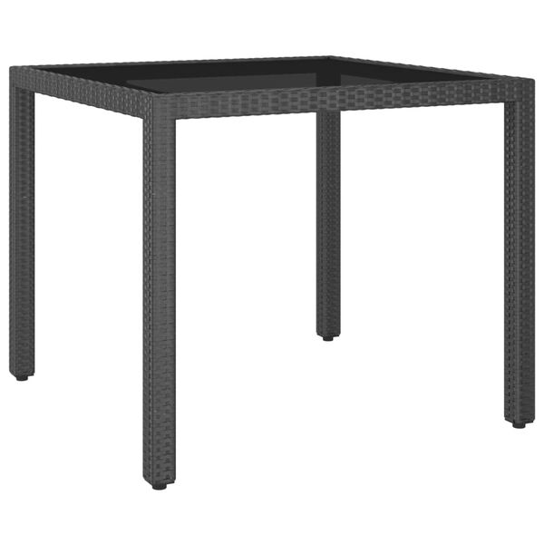 vidaXL Mesa de jardín ratán sintético negro 90x90x75 cm