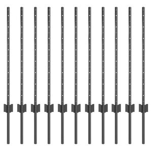 vidaXL Poste de cerca empotrado 11 pcs Gris 120 cm