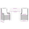 vidaXL Set comedor de jard&iacute;n 3 pzas cojines rat&aacute;n sint&eacute;tico gris claro
