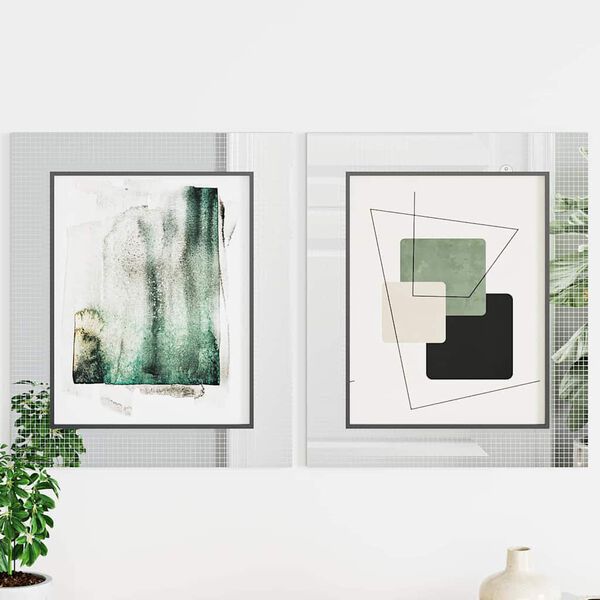 vidaXL Azulejo de Espejo Mosaico 3 pcs Plateado 30 x 30 cm Cristal