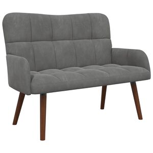 vidaXL Sof&aacute; de 2 Plazas Gris oscuro 115 x 61 x 87 cm Terciopelo