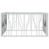 vidaXL Mesa de centro acero inoxidable y vidrio 100x100x50 cm