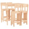 vidaXL Set de mesa y taburetes altos jard&iacute;n 5 pzas madera maciza pino