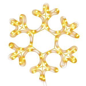 vidaXL Figura de Navidad copo de nieve 48 LEDs blanco c&aacute;lido 27x27 cm