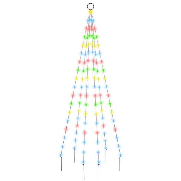 vidaXL &Aacute;rbol de Navidad en asta de bandera 108 LED de colores 180 cm