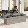 vidaXL Conjunto de sof&aacute; de jard&iacute;n 9 pcs Gris Claro y Gris Oscuro