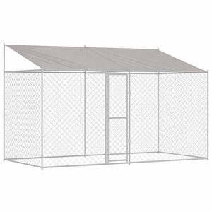 vidaXL Jaula para perro con techo Plateado 400 x 200 x 256 cm
