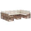 vidaXL Conjunto de sof&aacute;s de jard&iacute;n 10 uds. Beige rat&aacute;n sint&eacute;tico