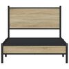 vidaXL Estructura de cama sin colch&oacute;n metal roble ahumado 100x190 cm