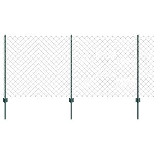 vidaXL Cerca de eslabones de cadena con postes 10 x 1 m (A x H)