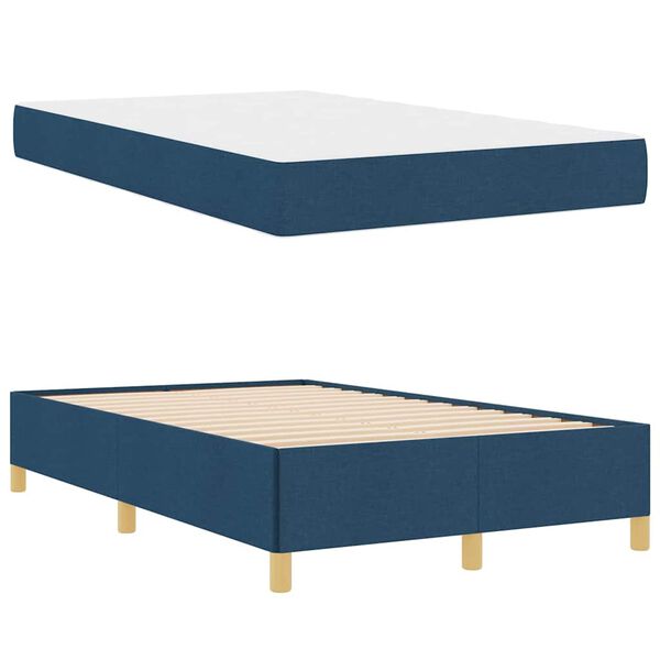 vidaXL Estructura de cama con colch&oacute;n Azul 120 x 190 cm tela