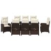 vidaXL Conjunto de Comedor de Jard&iacute;n 9 pcs Marr&oacute;n rat&aacute;n sint&eacute;tico