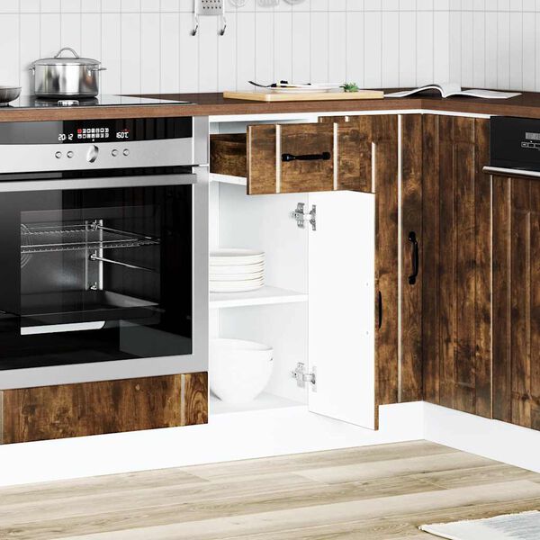 vidaXL Mueble bajo de cocina Lucca roble ahumado