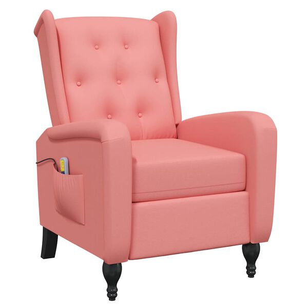 vidaXL Sill&oacute;n de masaje reclinable de terciopelo rosa