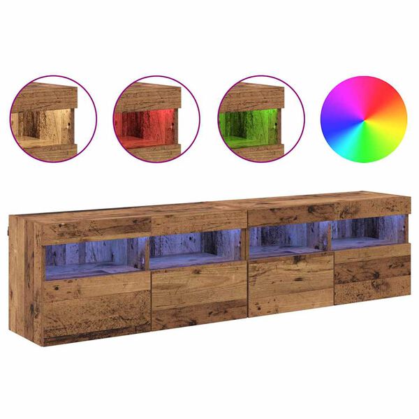 vidaXL Gabinetes de pared para TV 2 pcs Madera Vieja 80 x 30 x 40 cm
