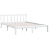 vidaXL Estructura de cama sin colch&oacute;n madera maciza blanco 140x200 cm