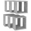 vidaXL Estantes cubo de pared 6 unidades gris hormig&oacute;n 26x15x26 cm