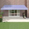 vidaXL Toldo retr&aacute;ctil autom&aacute;tico azul y blanco 5x3 m
