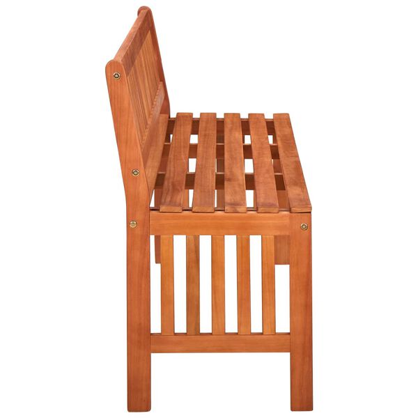 vidaXL Banco de jardín madera maciza de eucalipto 137 cm