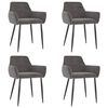 vidaXL Sillas de comedor 4 unidades terciopelo gris oscuro