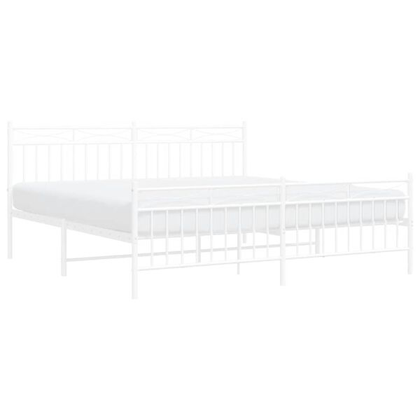 vidaXL Estructura cama sin colchón con estribo metal blanco 183x213 cm