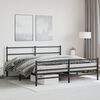 vidaXL Estructura cama sin colch&oacute;n con estribo metal negro 180x200 cm