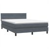 vidaXL Cama box spring con colch&oacute;n terciopelo gris oscuro 160x220 cm