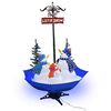 vidaXL &Aacute;rbol de Navidad con nieve con base de paraguas PVC azul 170 cm