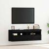 vidaXL Mueble de TV Montado en la Pared Roble negro 60 x 30 x 40 cm