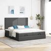 vidaXL Estructura cama otomana colchones tela gris oscuro 160x200 cm