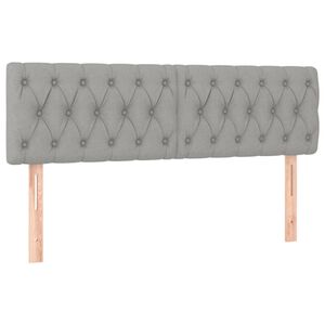 vidaXL Cabeceros tela gris claro 160x7x78/88 cm