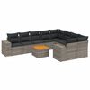 vidaXL Set de sof&aacute;s de jard&iacute;n 10 pzas con cojines rat&aacute;n sint&eacute;tico gris