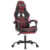 vidaXL Silla gaming con reposapi&eacute;s cuero sint&eacute;tico negro rojo tinto