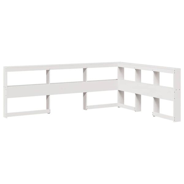 vidaXL Cabecero librer&iacute;a en forma L madera maciza pino blanco 40 cm