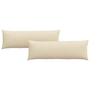 vidaXL Cojines de sof&aacute; 2 pcs Crema 120 x 40 cm tela