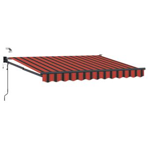 vidaXL Toldo Retr&aacute;ctil El&eacute;ctrico Naranja y Marr&oacute;n 3 x 2,5 m