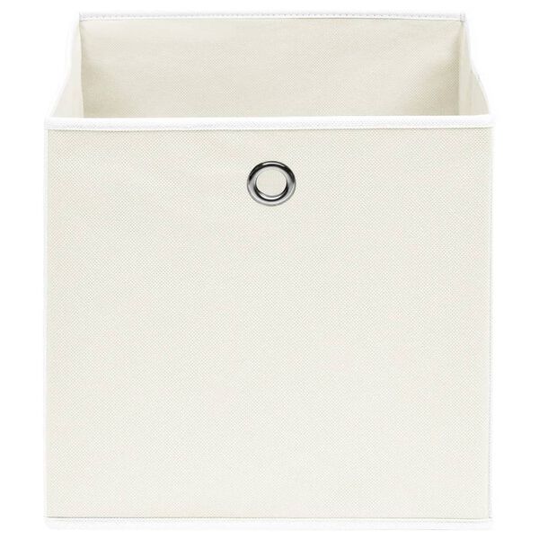 vidaXL Cajas de almacenaje 4 uds tela blanco 32x32x32 cm
