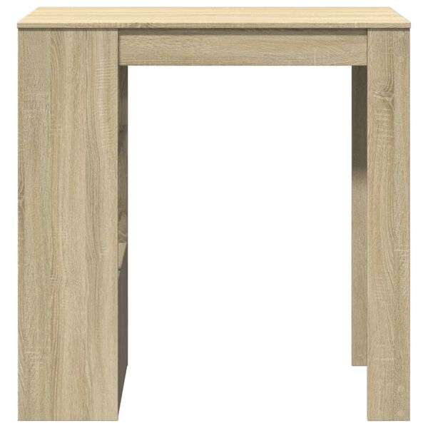 vidaXL Mesa alta bar con estantes madera roble Sonoma 102x50x103,5 cm