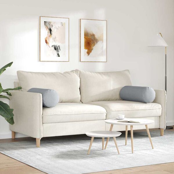 vidaXL Cojines Bolster 2 pcs Gris Claro &Oslash; 25 x 70 cm tela