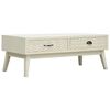 vidaXL Mesa de centro con 2 cajones tallados madera gris 110x50x40 cm