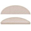 vidaXL Felpudos para escaleras 15 unidades 56x17x3 cm gris topo semicirculares