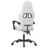 vidaXL Silla gaming giratoria cuero sintético blanco y rosa