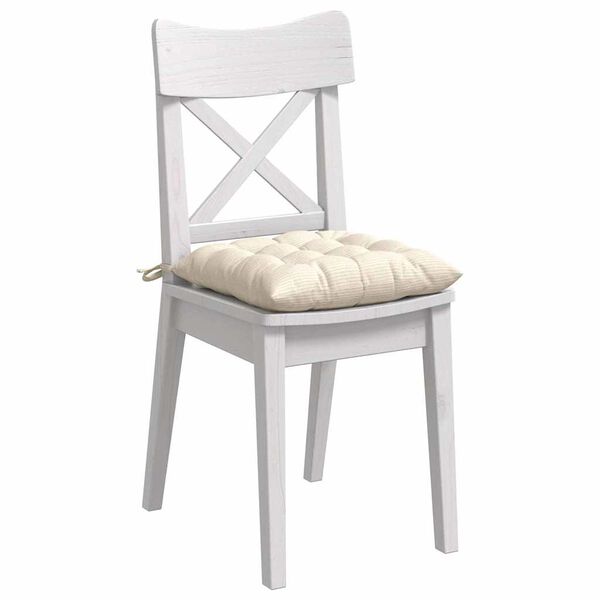 vidaXL Cojines para asiento 4 pcs Crema 40 x 40 x 6 cm Tela de pana