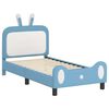 vidaXL Cama para niños con cabecero con cabecera Azul 80 x 160 cm PU
